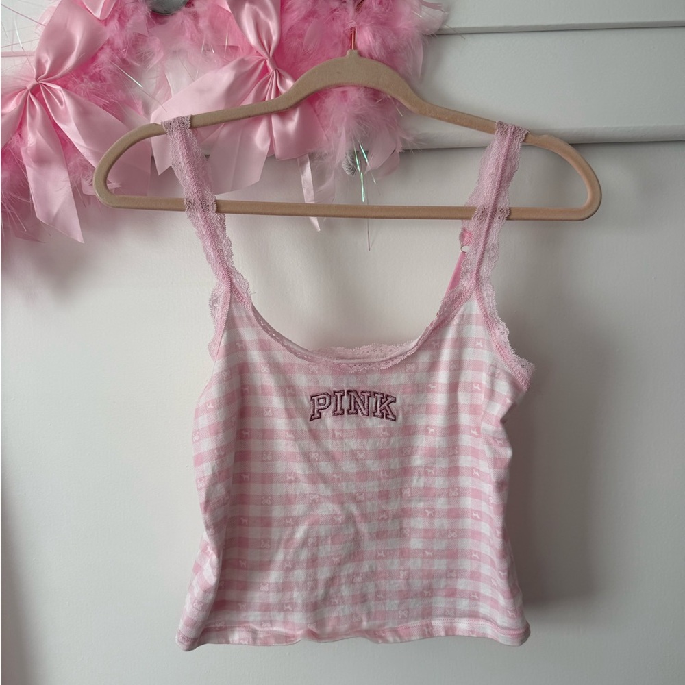 PINK X LOVESHACKFANCY Cotton Cami Lace Trim